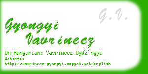 gyongyi vavrinecz business card